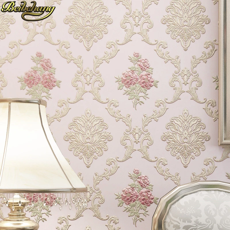 Самоклеющиеся розовые 3D стерео наклейки на стену теплые пастырские свежие обои