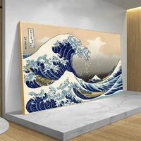 japan kanagawa prefecture retro big wave canvas painting art posters and prints wall art print hd canvas home decoration gifts