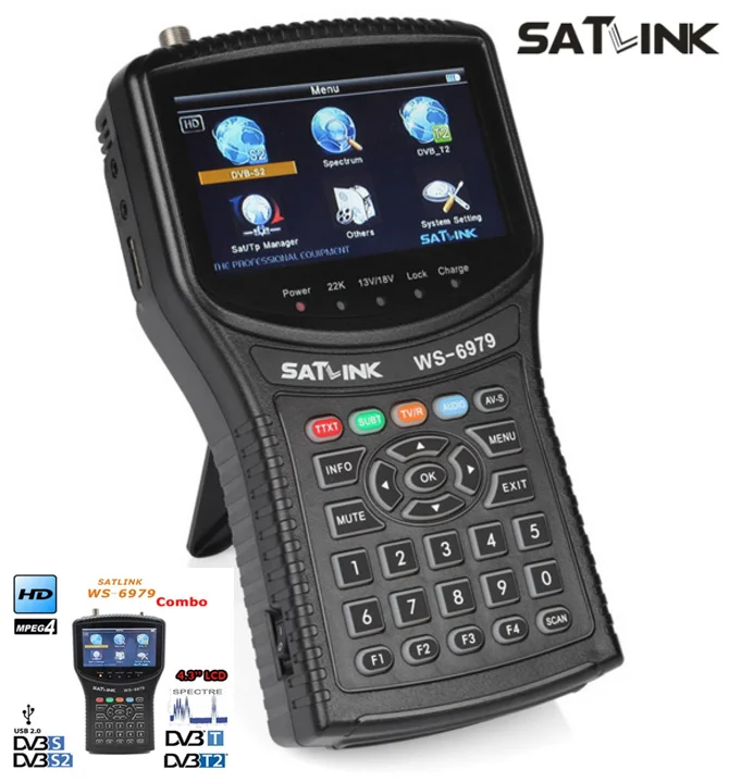 [Натуральная] SATLINK WS 6979 DVB S2/T2 Ccombo спутниковый Finder анализатор спектра Satfinder метр 4 3