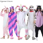 Пижама-кигуруми в виде единорога, комбинезон для взрослых с животными, кошками для мальчиков, девочек, женщин, мужчин, парные зимние пижамные костюмы 2019, Пижама, Фланелевая Пижама