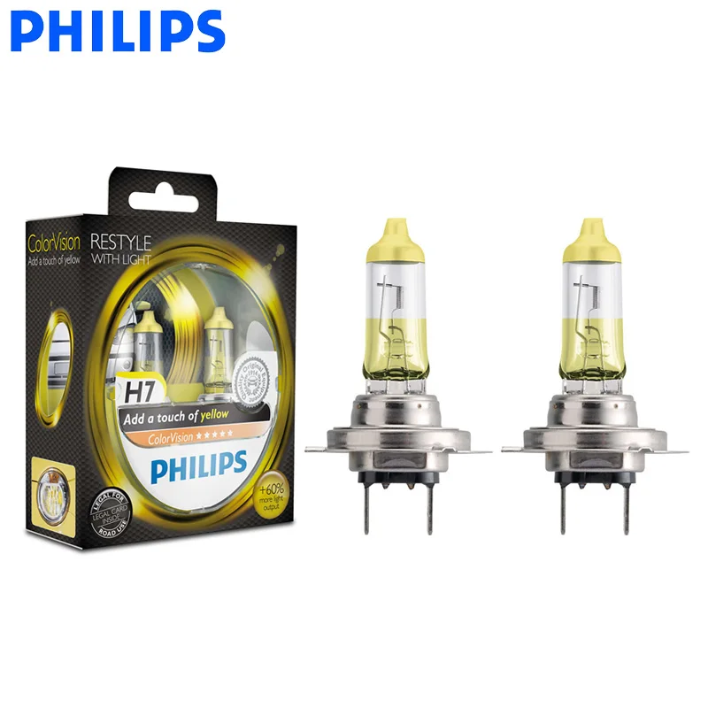 Philips H7 12V автомобильные галогеновые лампы с цветным видением модные для