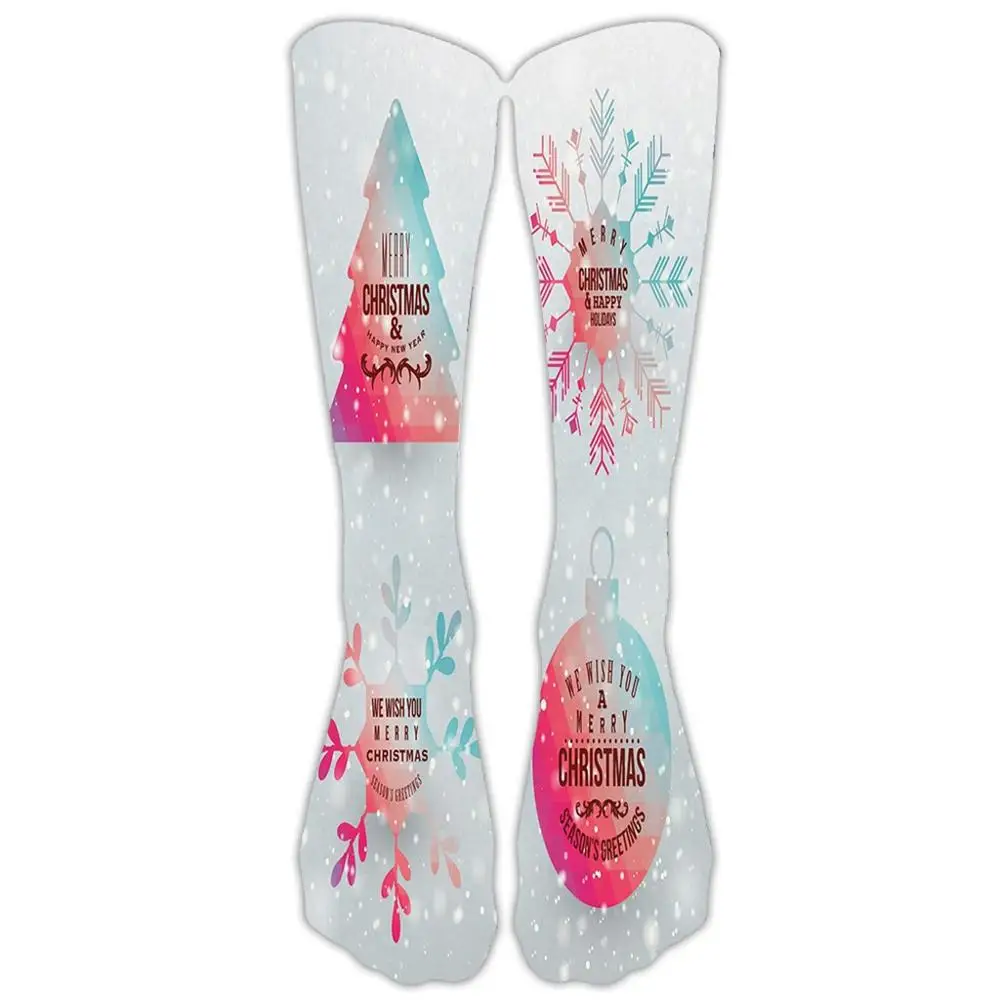 Длинные носки женские Рождественские теплые плотные повседневные рабочие