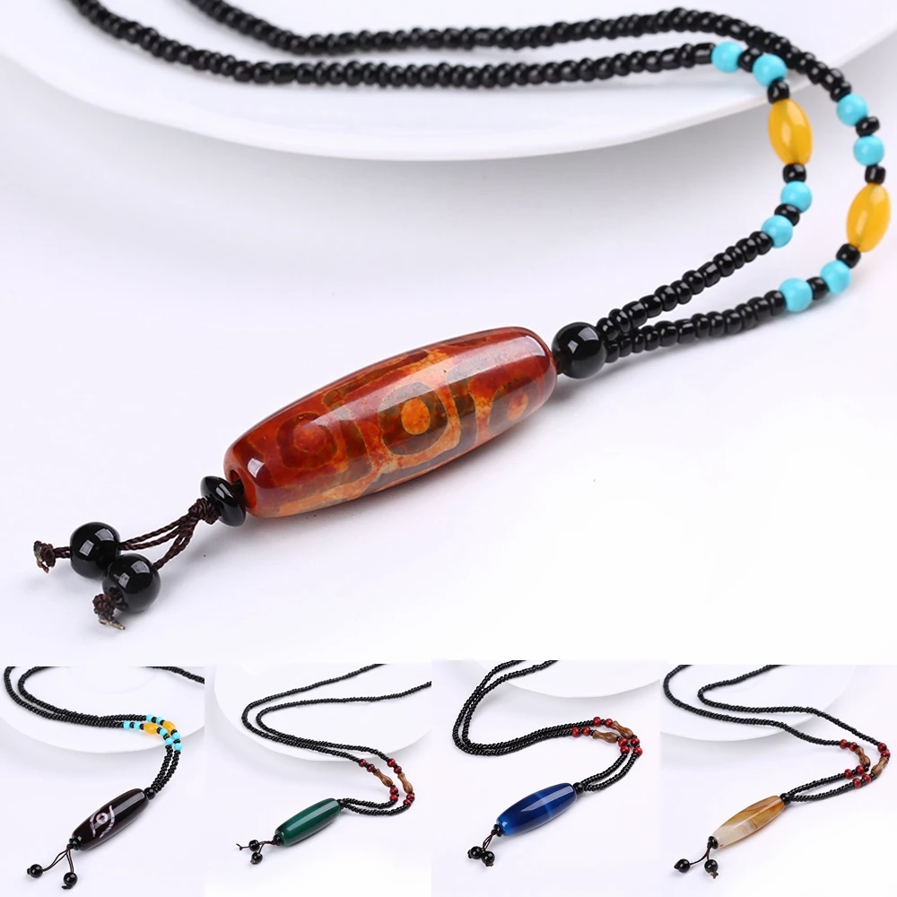 Ожерелье женское с подвеской из натурального бирюзы тигровый глаз кварц розовый