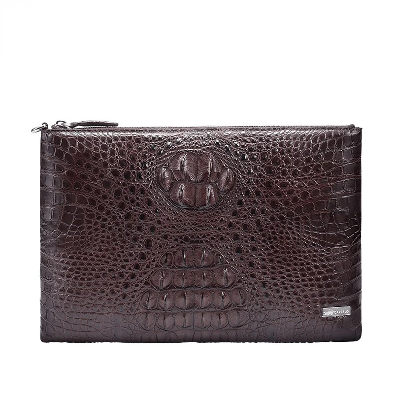 Alligator Skin Men's Business Briefcase Genuine Leather Leisure Envelope Handbag High Quality Casual Clip Bag Fashion Clutch Bag