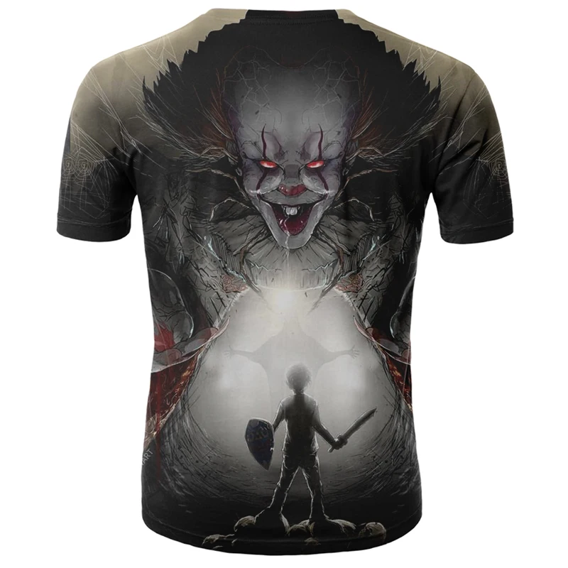 Летняя Новинка Хэллоуин ужас клоун костюм панк стиль 3D короткий топ цифровая