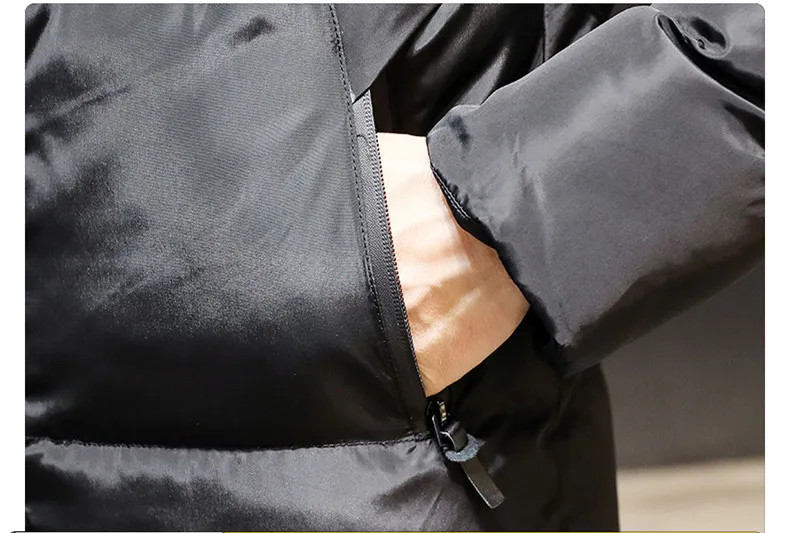 

Autumn Winter Men Cotton Coat Thick Hoodied Solid Color Slim Male Casual Windbreak Jackets Warm Outwear