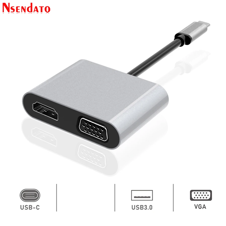 4 в 1 4K Мульти USB Тип C концентратор к 3 0 HD VGA PD Зарядное устройство Док станция