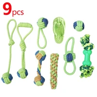 dog toys 9 packs pet chewing cotton rope dog toy outdoor tooth cleaning rope molar fun interactive toy dog training supplies