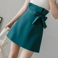 limiguyue elegant high waist skirt sashes sexy casual slim office lady bandage skirts korean vintage saia ol women faldas k1022