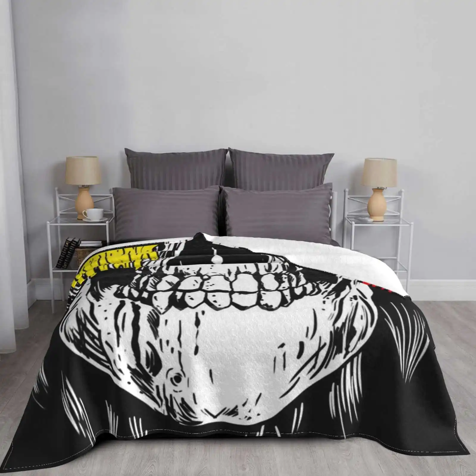A Skull With Death Air Conditioning Blanket Travel Portable Mullet Skeleton Halloween | Дом и сад