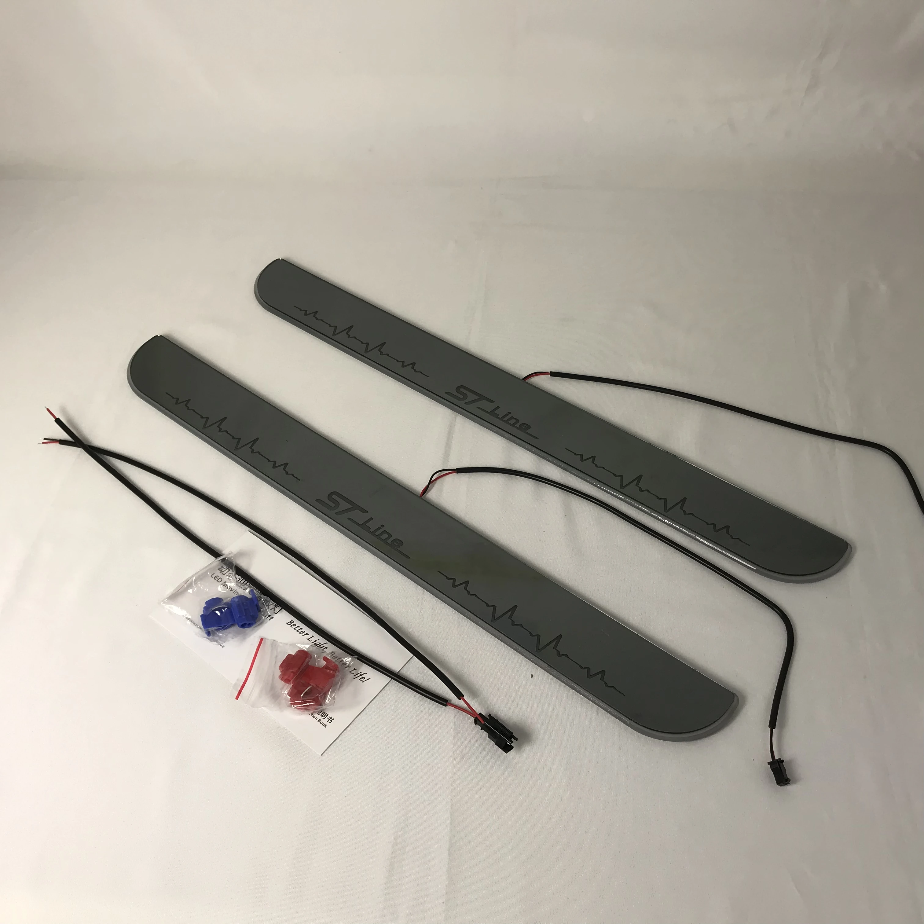 

RQXR led moving door scuff for ford focus st line dynamic door sill plate flat lining overlay rgb flowing light, 2pcs