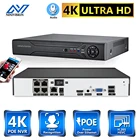 Сетевой видеорегистратор NINIVISION H.265 4K POE NVR, система видеонаблюдения, 4 МП, 5 МП, 8 Мп, 4 канала