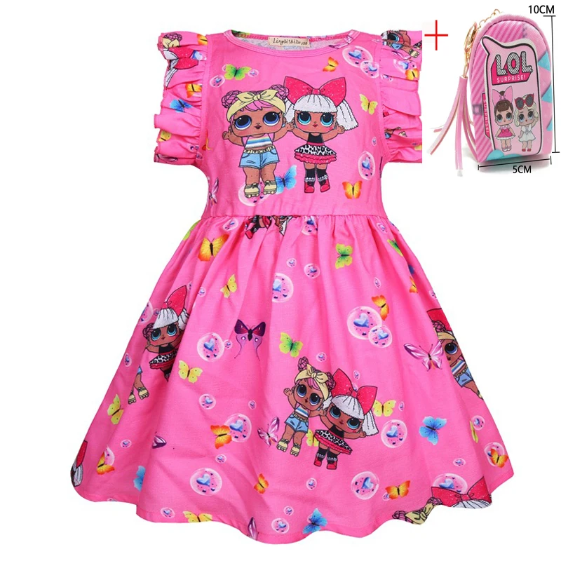 Kids Girls LoI Princess Dress Cute Elegant Children Clothes Winter Sleeveless Dolls Print Pleated Vestidos Costume |