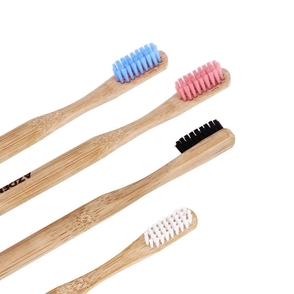 4 шт. вкладышей из бамбукового угля Зубная щётка деревянная ручка Защита
