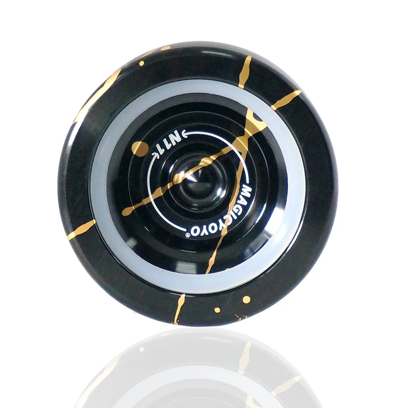 black MAGICYOYO N11 металлическая белая вода zero тип A площадь дизайн супер сильный холостой Профессиональный Йо-Йо детские игрушки - Цвет: black