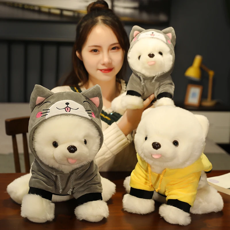

Creative Cute Hiromi with Clothes Plush Toys Kawaii Stuffed Soft Animal Cat Tiger Dog Dolls for Children Girls Birthday Gifts