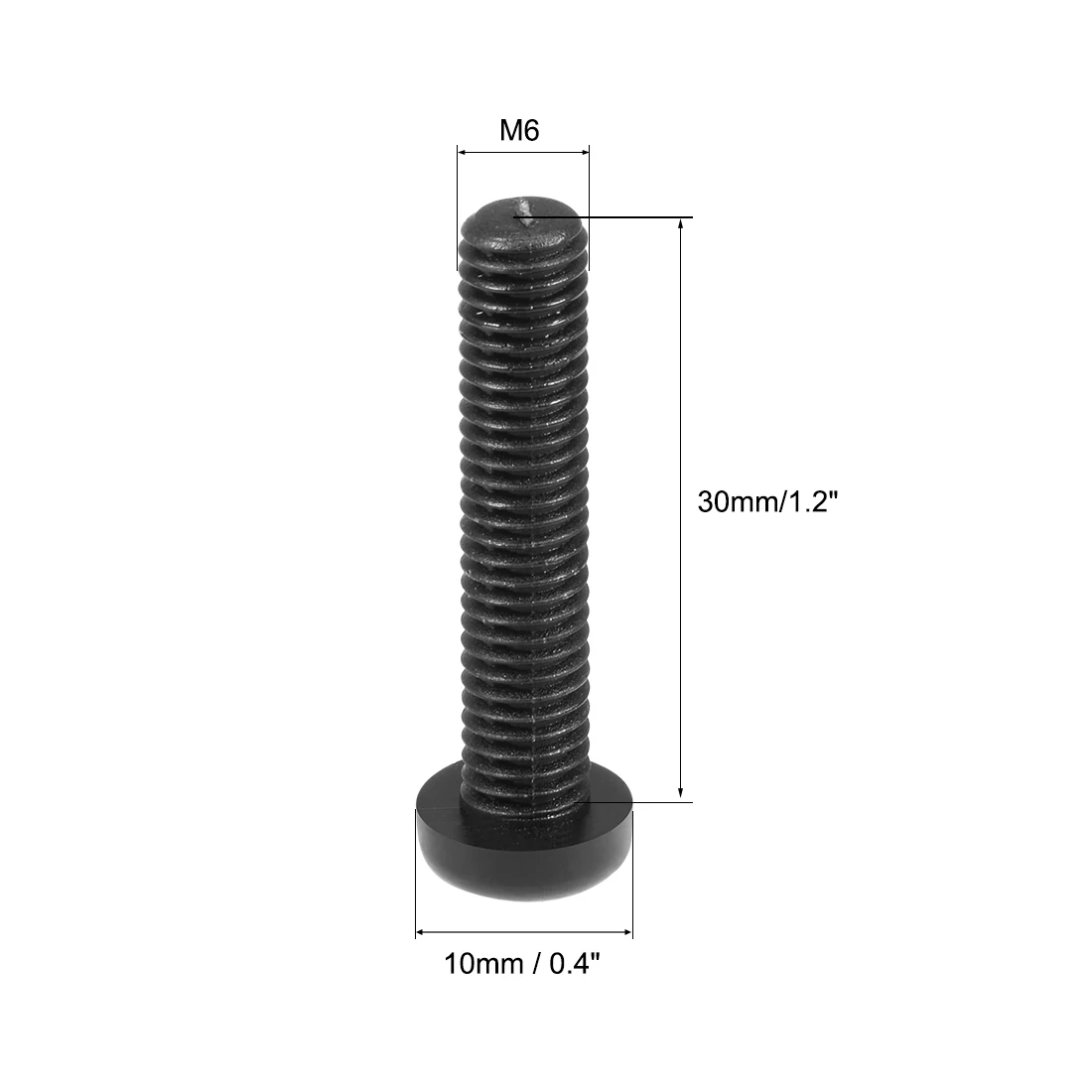

uxcell M6x30mm Threaded Nylon Phillips Cross Pan Head Machine Screws Bolts Black 50Pcs
