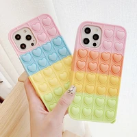 relive stress phone case for iphone 11 pro 12 pro max x xr xs max 6s 7 8 plus se 2 love heart pop toys push bubble soft silicone