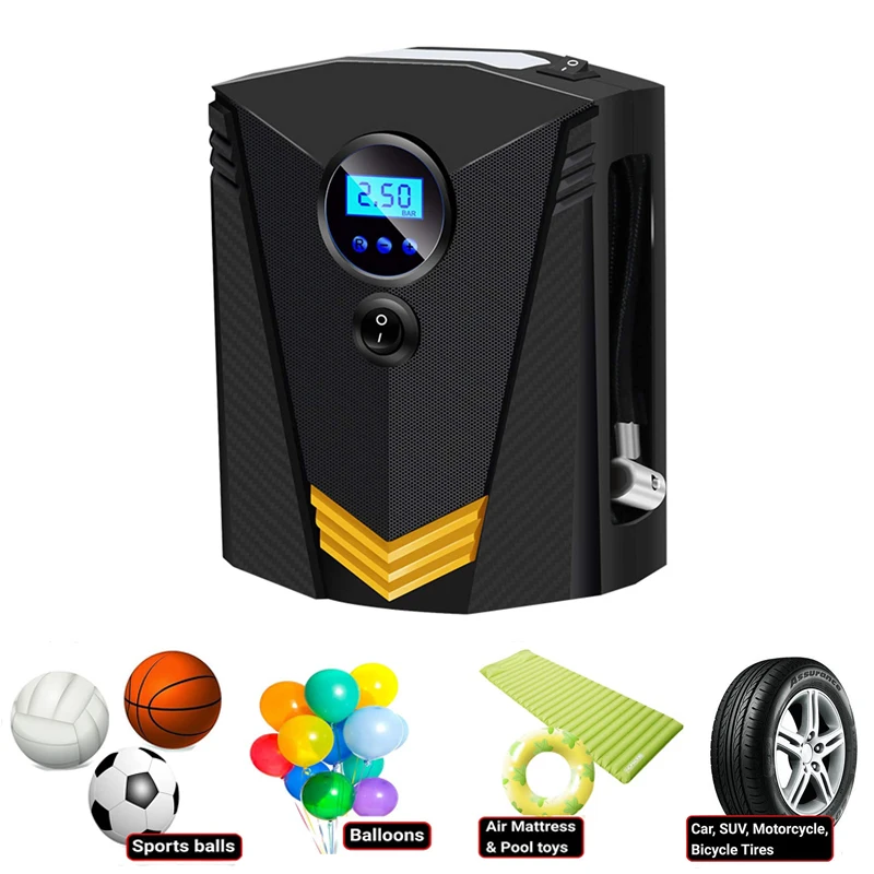 Pump 150 Psi Car Air Compressor For Auto Car Motorcycles Bicycles