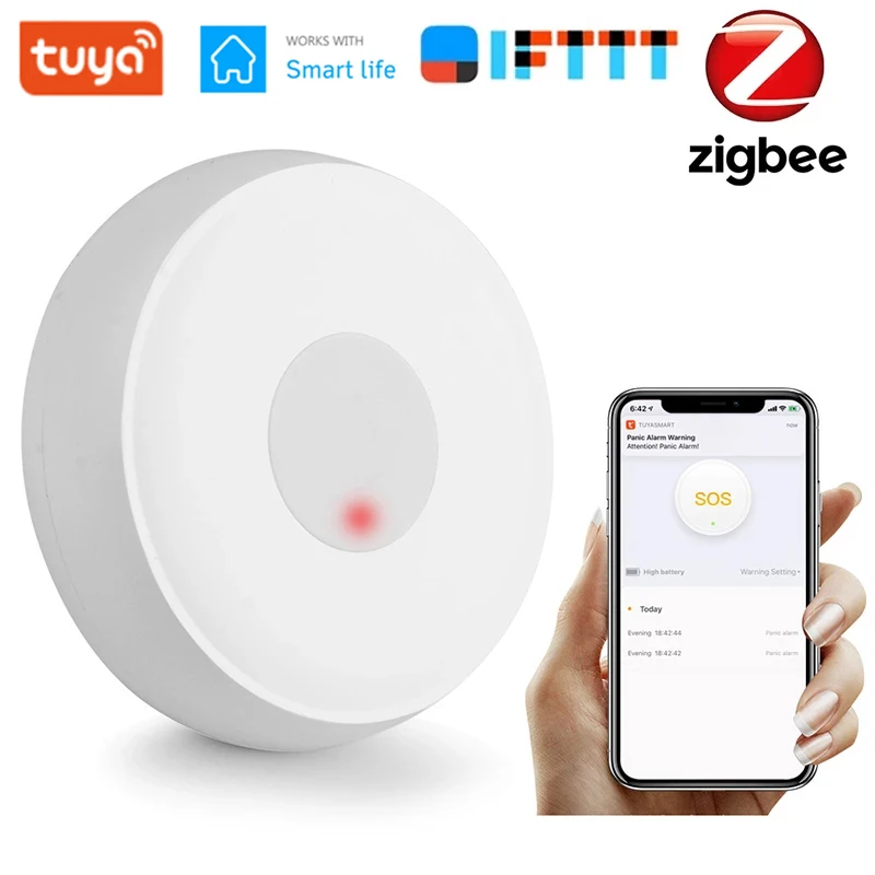 Беспроводной пульт дистанционного вызова Tuya Zigbee кнопка SOS/экстренного пейджер