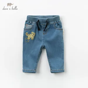 DBJ13523-2 dave bellaвесенние штаны для маленьких мальчиков детские длинные штаны джинсовые штаны для малышей