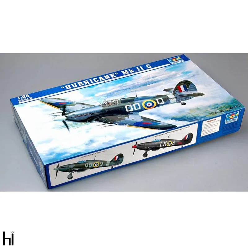 Trumpeter 02415 1/24 Британский Ураган Mk.II C боевой самолет Военная сборка пластиковая