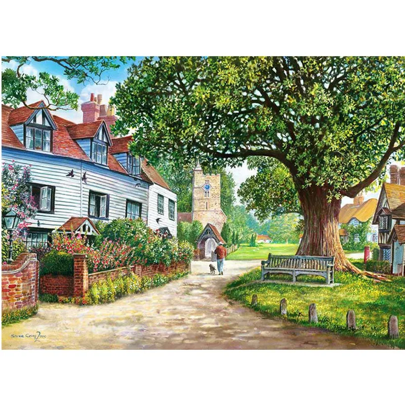 Полная алмазная живопись 5D сделай сам вышивка дом серия узоров крестиком круглая