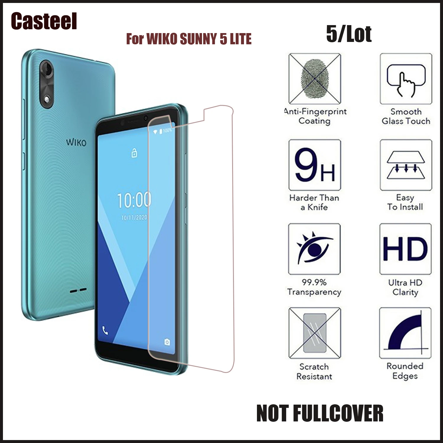 

5/lot 0.3mm 9H Premium 2.5D Curved Edge Tempered Glass For wiko sunny 5 lite Screen Protector Film