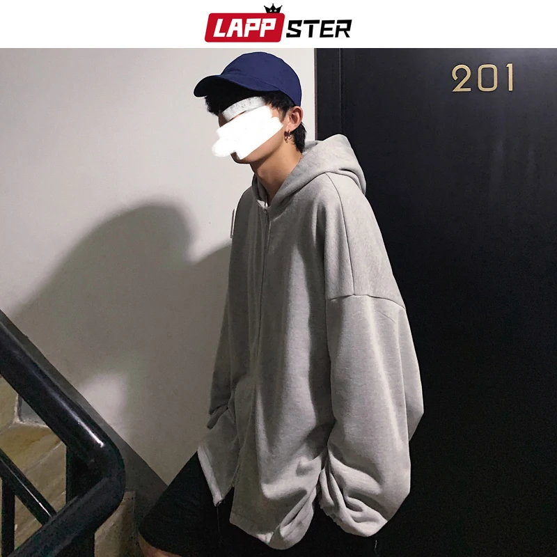 Бомбер LAPPSTER мужской оверсайз в стиле Харадзюку однотонная куртка уличная одежда
