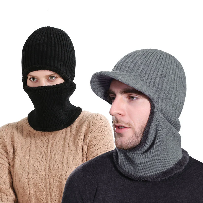 Зимняя шапка Skullies Beanies, зимние шапки бини для мужчин и женщин, шерстяной шарф, шапки, Балаклава, маска, шапка, вязаная шапка