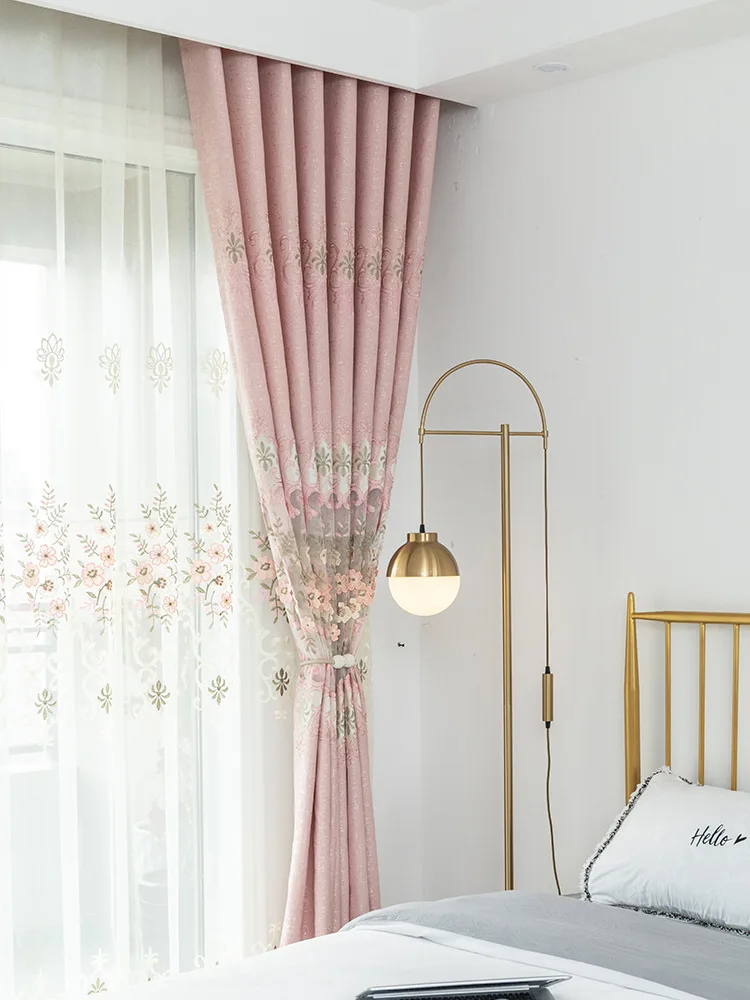 Ткань для штор европейская шенилловая вышивка занавески гостиной и спальни |