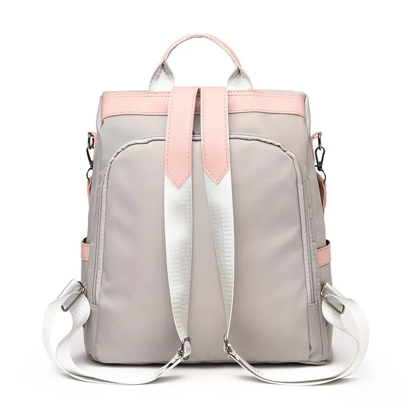 

2021 new double shoulder back top leather free hands lucky lady Backpack Color contrast