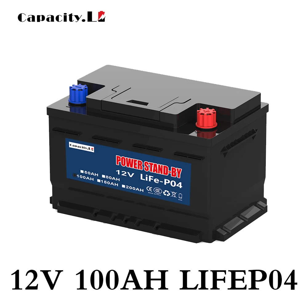 12V100ah Перезаряжаемые Батарея Lifepo4 80ah литиевая батарея пакет 12 8 V 50ah с большой