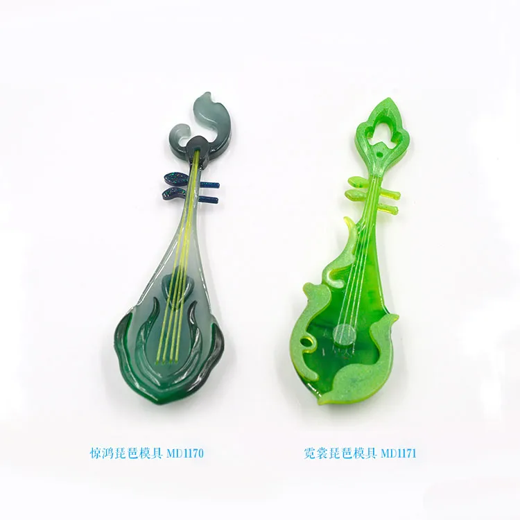 Popular1PC lute Shaped высушенный цветок ювелирный инструмент Ювелирная форма УФ-отверждаемая эпоксидная смола силиконовые формы для изготовления ювелирных изделий