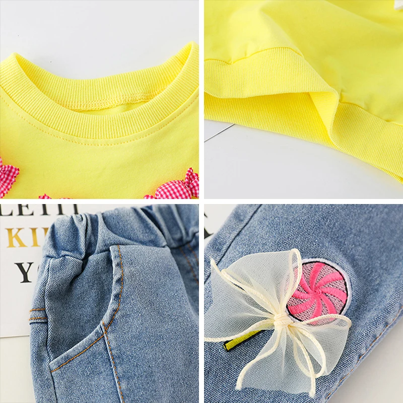 

Toddler Baby Girls Clothes Sets 2pcs Kids Clothing Spring Autumn Baby Girls Lace Suits Tops Pants Bow Children Warm Clothing Set