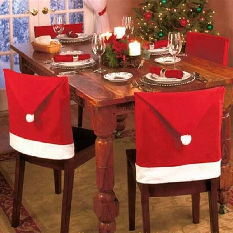 Рождественские украшения для дома 1 шт. красная шляпа Санта Клауса задняя крышка