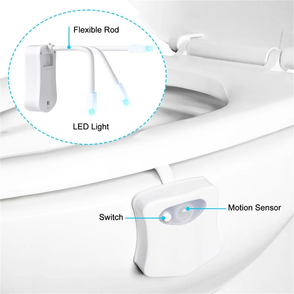 PIR Smart Motion Sensor RGB Night Light Toilet Seat Body Sensing Automatic Lghting LED Bathroom WC Waterproof Decorative lamp images - 6