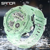 sanda mens watches black sports watch led digital 5atm waterproof military watches s shock male clock relogios masculino 6037