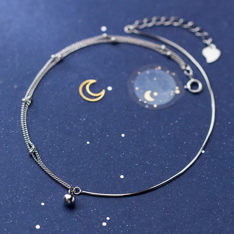 925 пробы серебряные Многослойные змеиные кости браслеты для ног цепи в богемном