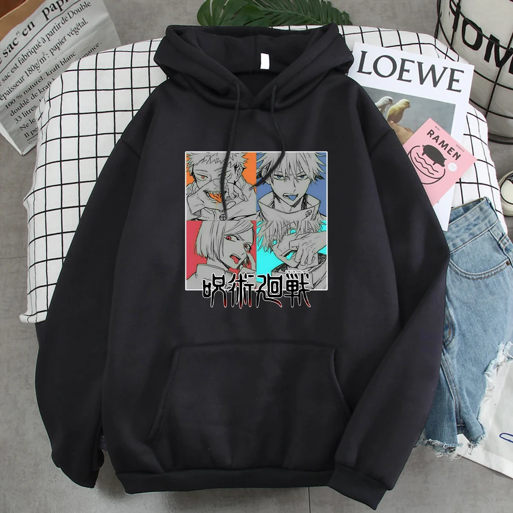 

Японские толстовки с капюшоном в стиле аниме, худи ююютсу кайсен, женская зимняя модная Женская толстовка с капюшоном, женское худи в стиле ...