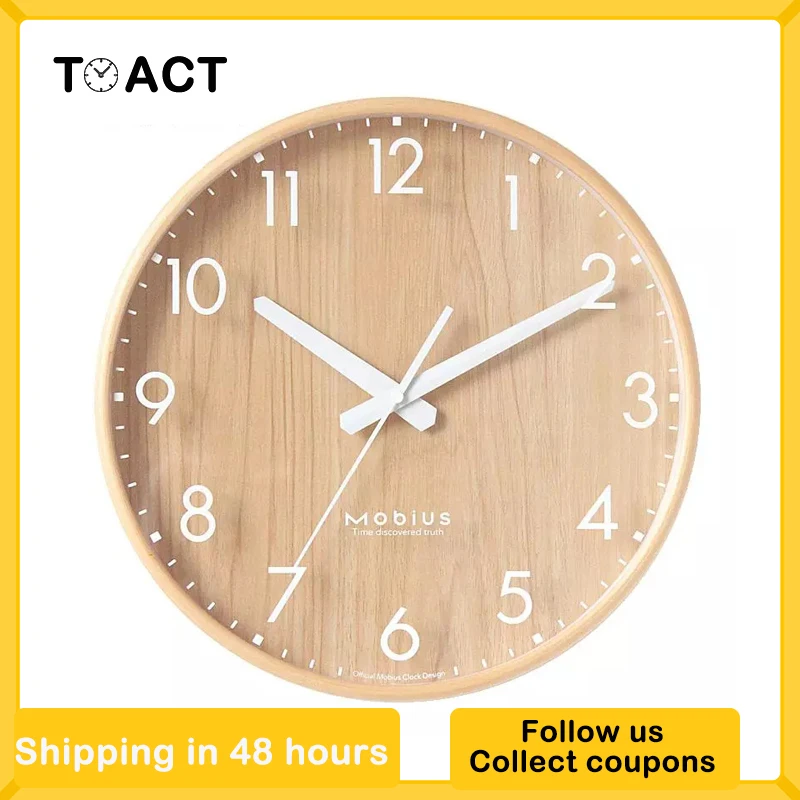 Настенные часы в скандинавском стиле деревянные бесшумные круглые украшения для