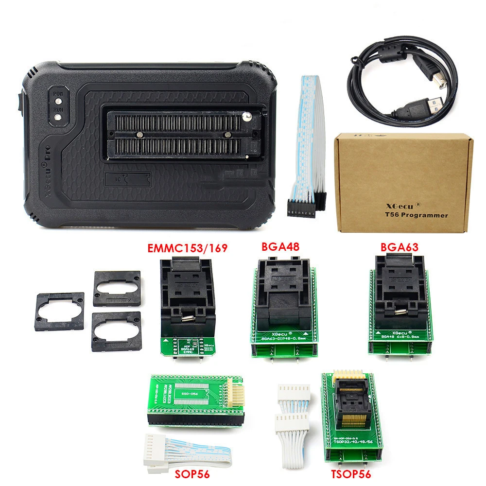 UPMELY XGecu T56 Universal Programmer +5 Adapter Powerful Support Nor Flash / NAND/EMMC Date Portable Calculator Smart Test Clip |