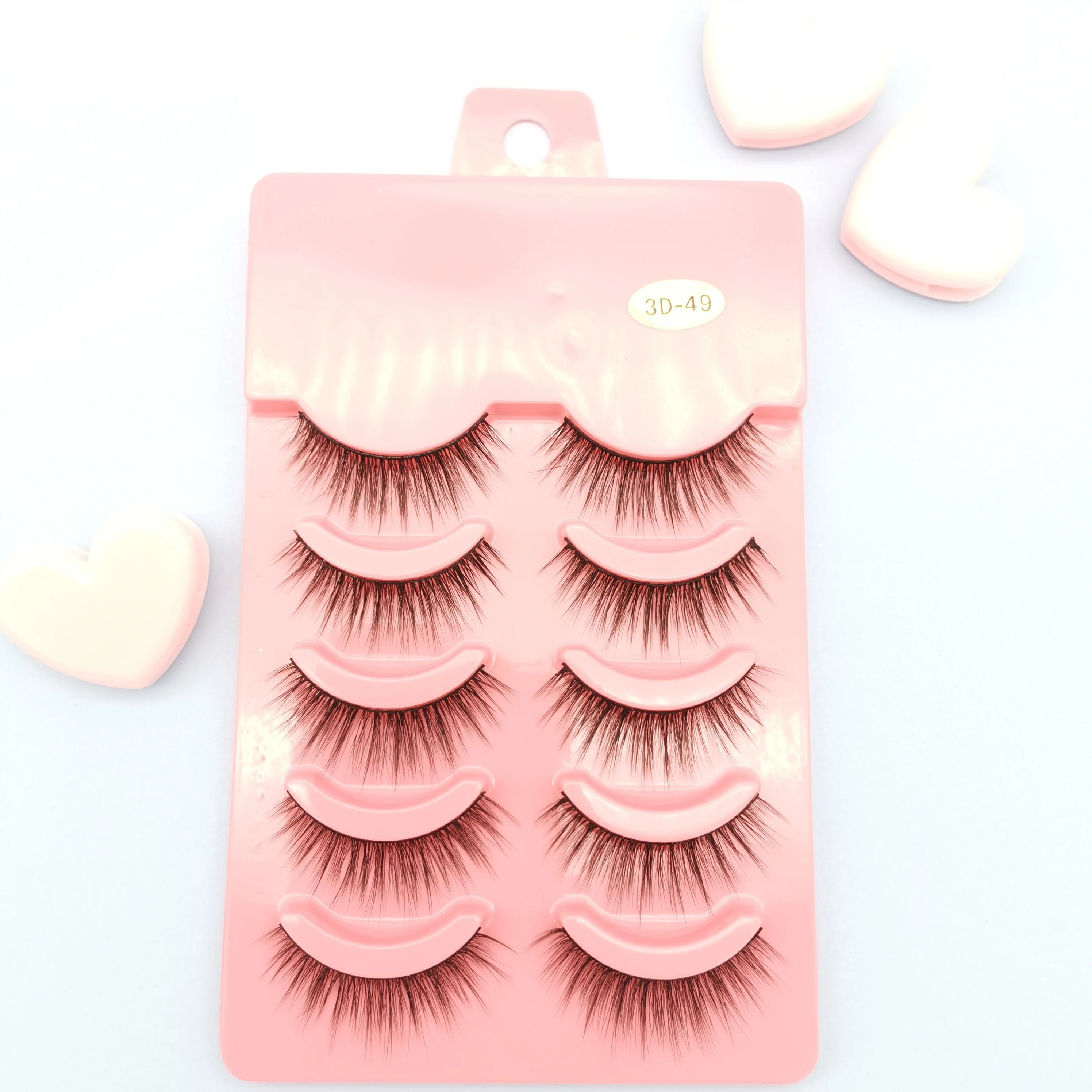 5 пар объемные мягкие Накладные ресницы из норки ручная работа длинные пушистые