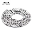 Мужское ожерелье в стиле хип-хоп, 1 ряд, стразы 5 мм, теннисные цепочки с кристаллами, Женское Ожерелье, цепочка 18 дюймов-30 дюймов, Прямая доставка