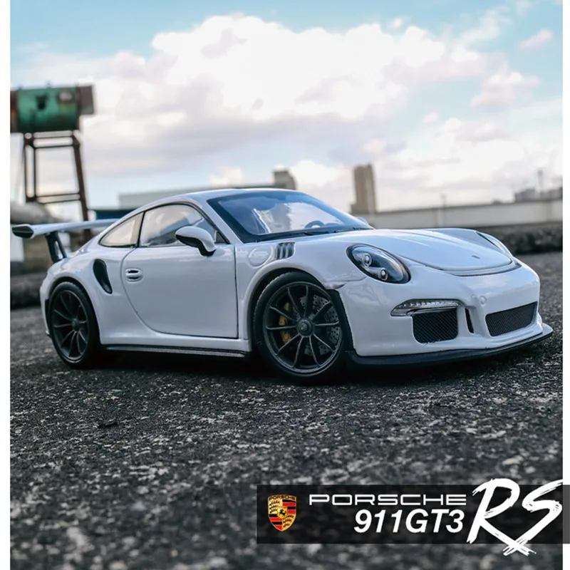 Модель белого автомобиля Welly 1:24 Porsche 911GT3 RS отлитые и игрушечные автомобили