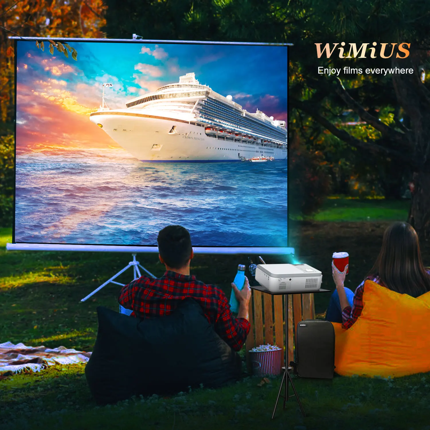 Наружный проектор WiMiUS W1 с Wi-Fi и Bluetooth беспроводной для фильмов поддержкой 4K Full HD