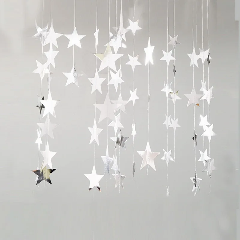 4M Бумага гирлянда вечерние дома висит украшение кулон звезда Форма строка