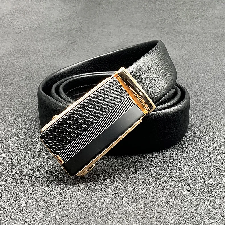 

New style men's belt leather automatic buckle belt cowhide youth business casual belt men's trouser belt