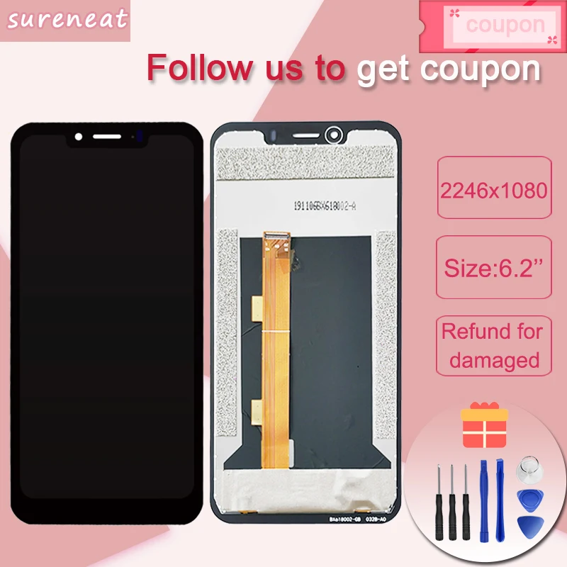6.2 inch For ULEFONE ARMOR 6 LCD Display+Touch Screen Digitizer Assembly LCD+ Digitizer Replacement for ARMOR 6E/6S+Tool