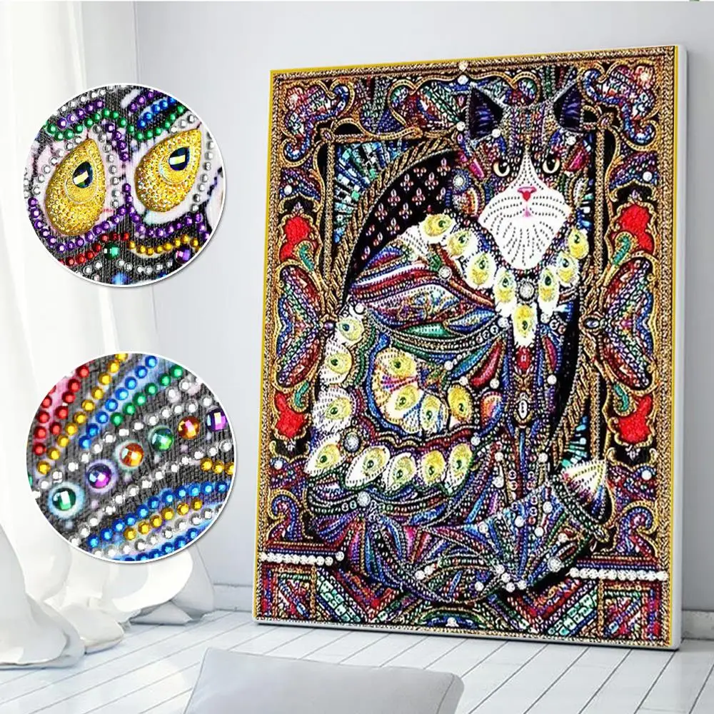Nabi, алмазная картина особой формы, кот, животное, сделай сам, алмазная вышивка, домашний декор, частичная круглая дрель, Алмазная мозаика 40x50 см